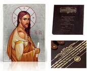 Ikony i obrazy sakralne - Ikona religijna Jezus Chrystus z Najświętszą Raną Ramienia - miniaturka - grafika 1