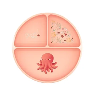 SASSI EDITORE Talerz silikonowy z przyssawką Ośmiornica SASSI - Miseczki i talerzyki dla dzieci - miniaturka - grafika 1