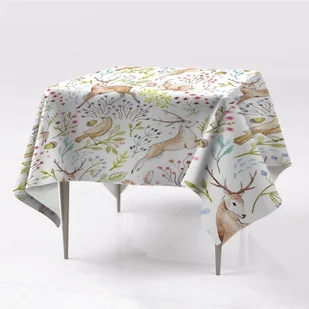 Do kuchni obrus na stół kolory Leśne zwierzęta eko, Fabricsy, 150x150 cm - Obrusy i serwetki - miniaturka - grafika 1