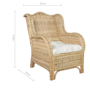 Lumarko Fotel z poduszką, naturalny rattan i len - Sofy i kanapy - miniaturka - grafika 8