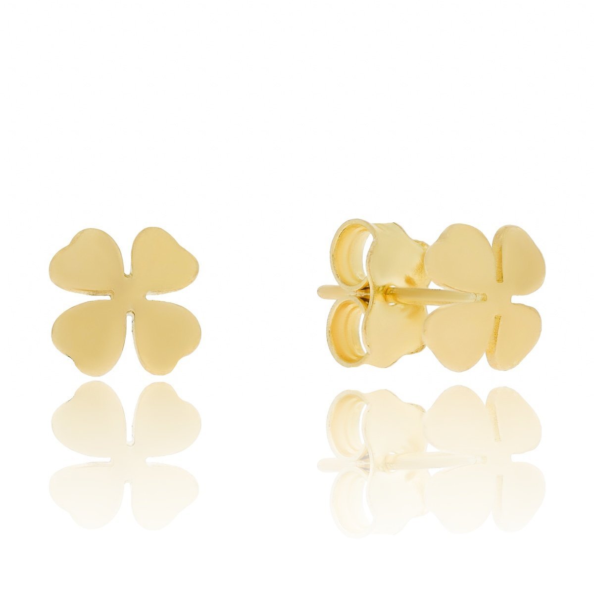 Złote kolczyki sztyfty koniczynka pr. 333