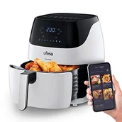 Frytkownice - Ufesa AF5100 White Phantom, frytkownica Air Fryer biała z WIFI, 5 l, ekran dotykowy, 8 programów, 1500 W, aplikacja z przepisami kulinarnymi, timerem i regulowaną temperaturą, zbiornik i taca - miniaturka - grafika 1