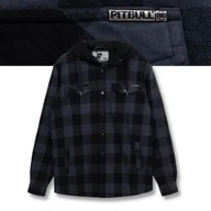 Kurtki męskie - Męska Kurtka Flanelowa Pitbull Bawełniana z Kapturem Pioneer Przejściowa - miniaturka - grafika 1