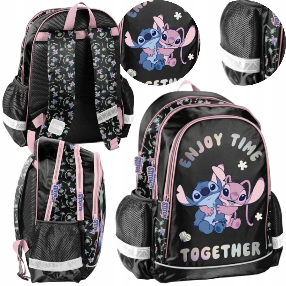 PLECAK TORNISTER SZKOLNY DISNEY LILO I STITCH KLASA 1-3 MŁODZIEŻOWY CZARNY