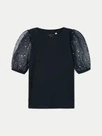 Bluzki damskie - NAME IT Bluzka 13236047 Granatowy Slim Fit - miniaturka - grafika 1