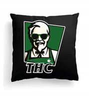 Poduszki dekoracyjne - CZARNA Poduszka Z IMIENIEM Na Wielkanoc ŚMIESZNY MEM MARIHUANA KFC THC - miniaturka - grafika 1