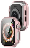 Akcesoria do smartwatchy - Bizon Etui ze szkłem do zegarka Case+Glass Watch do Apple Watch 10 42mm, jasnoróżowe - miniaturka - grafika 1
