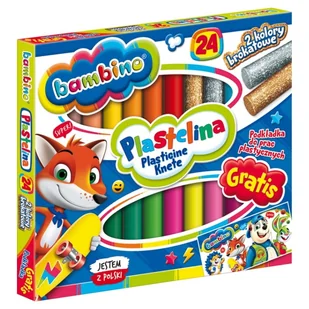 Bambino Plastelina 24 Kolory Szkolna Przedszkolna Kolorowa - Szkolne artykuły papiernicze - miniaturka - grafika 1