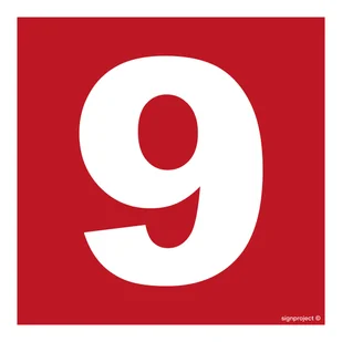 BC029 LICZBA 9, TS - PŁYTA TD FOTOLUMINESCENCYJNA; (100X100MM) - Systemy ekspozycyjne i znaki informacyjne - miniaturka - grafika 1