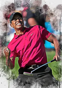 PODKŁADKA POD MYSZ Z Nadrukiem 22x18 cm Tiger Woods GOLF Tekst Prezent - Podkładki pod mysz - miniaturka - grafika 1