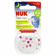 Smoczki uspokajające - Nuk Smoczek uspokajający silikonowy 18-36 m Star Night 10739749 - miniaturka - grafika 1