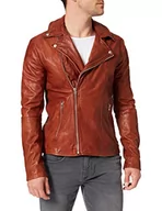 Kurtki męskie - Goosecraft Męska kurtka skórzana, ciemny koniak., S - miniaturka - grafika 1