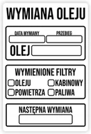 Akcesoria motoryzacyjne - 50x Naklejki serwisowe serwis Wymiana Oleju zamiast zawieszki białe 9x6cm - miniaturka - grafika 1