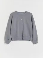 Bluzki dla dziewczynek - Reserved - Bluza z aplikacją - ciemnoszary - miniaturka - grafika 1