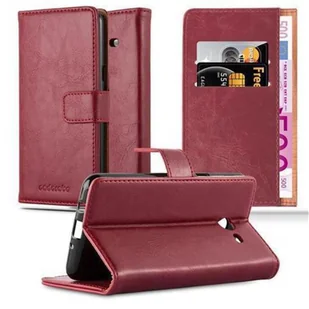 Cadorabo cador Abo  Luxury Book Style etui do Samsunga Galaxy J5 (7)  model 2017 < > (tylko na US version)  Case Cover pokrowiec ochronny etui z funkcją stojaka i kieszeń na kartę, czerwone wino DE-110990 - Etui i futerały do telefonów - miniaturka - grafika 1