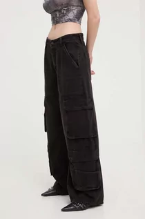 Spodnie damskie - Diesel jeansy D-SIRE-CARGO-D damskie kolor czarny A13317.0KIAG - grafika 1
