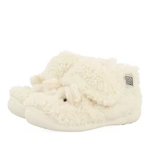 GIOSEPPO Białe kapcie domowe z borreguito i niedźwiedzią twarz dla dziecka Corofin, Biały, 25 EU - Kapcie damskie - miniaturka - grafika 1