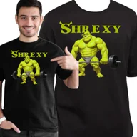 Koszulki męskie - ŚMIESZNA KOSZULKA SHREK SHREXY SIŁOWNIA MIĘŚNIAK PREZENT L 3440 CZARNA - miniaturka - grafika 1