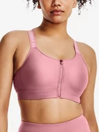 Bielizna sportowa damska - Biustonosz damski Under Armour  Infinity High Bra Zip-PNK M - miniaturka - grafika 1