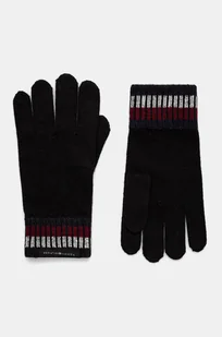 Tommy Hilfiger rękawiczki wełniane kolor czarny AM0AM12827 - Rękawiczki - miniaturka - grafika 1