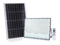 Lampy pozostałe - Naświetlacz LED z panelem solarnym 200W b.zimna 5000K 1800lm DORADO sterowany pilotem panel jako osobny element na przewodzie IP65 GERMINA - miniaturka - grafika 1