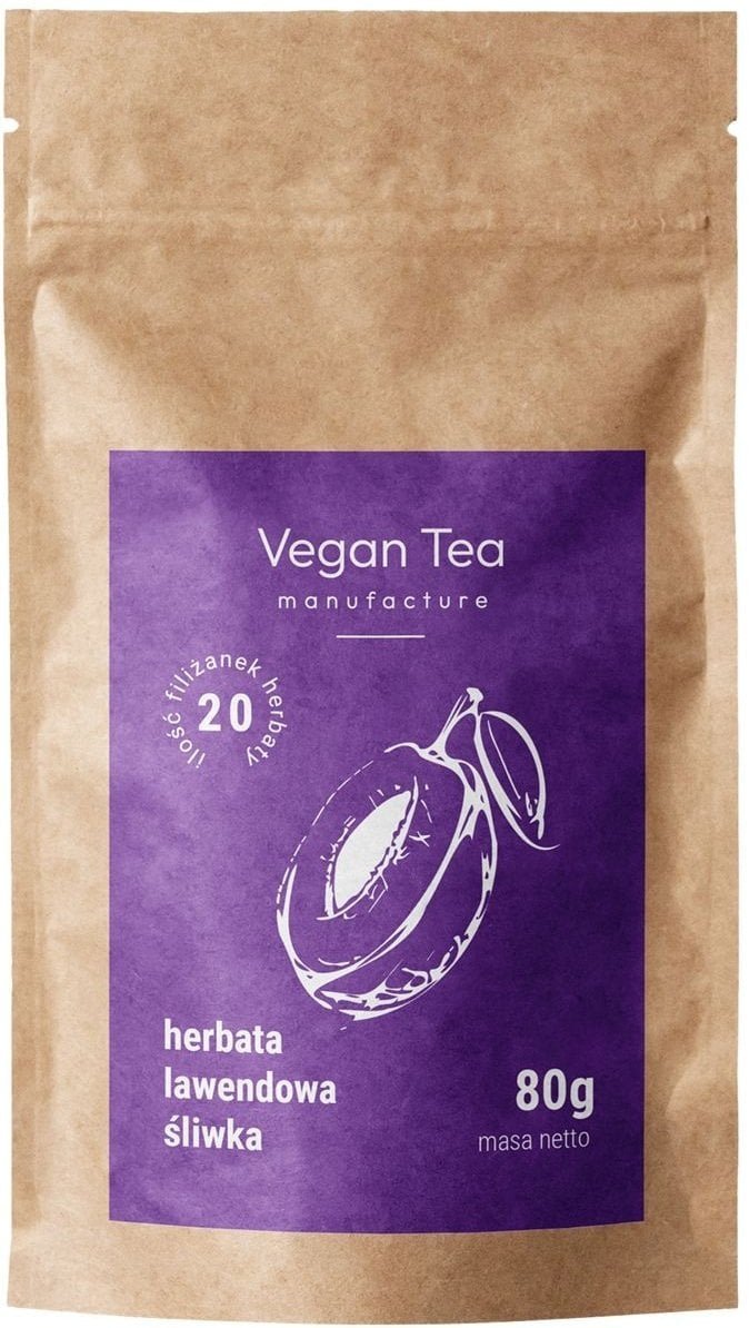 Vegan Tea - herbata czarna sypana Lawendowa Śliwka opakowanie uzupełniające 80 g