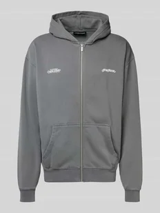 Bluza rozpinana o kroju oversized z kieszenią kangurką model ‘Peckert’ - Bluzy męskie - miniaturka - grafika 1