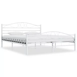 Rama łóżka, biała, metalowa, 140 x 200 cm kod: V-285303 - Łóżka - miniaturka - grafika 1