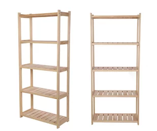 Regał Drewniany Do Spiżarni Lsr 5 Półek Prostych Naturalny, Półki Proste 5 Szt, Drewno Sosnowe / Wamar-Sosenka - Regały - miniaturka - grafika 1