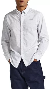 Pepe Jeans Koszula męska Cuxton, Biały (biały), L - Koszule męskie - miniaturka - grafika 1