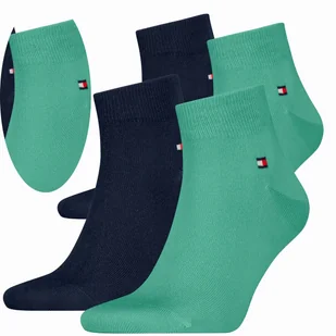 Tommy Hilfiger Skarpety Męskie Stopki 43-46 Zielony Granat - Skarpetki męskie - miniaturka - grafika 1