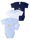Body dla niemowląt - Body chłopięce z krótkim rękawem dino 3PAK 80 YOCLUB - miniaturka - grafika 1