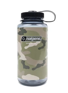 Butelka turystyczna Nalgene Wide Mouth 32 oz (1000ml) - gray w/black camo - Shakery i bidony sportowe - miniaturka - grafika 1