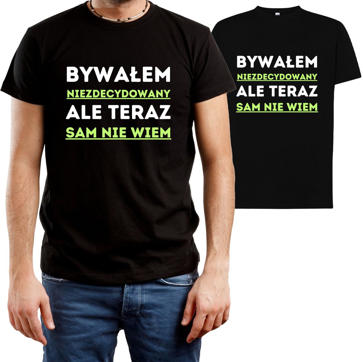 T-Shirt Męski Na Prezent Z Nadrukiem Śmieszna Koszulka Czarna R-Xl A406