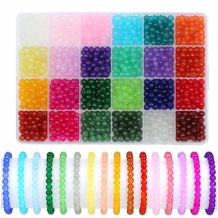Zestaw akrylowych koralików szklanych perełek do biżuterii 1200 sztuk - Dekoratorstwo - miniaturka - grafika 1