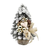 Choinki - Choinka stożkowa ośnieżona dekorowana 40 cm prosecco błysk - miniaturka - grafika 1