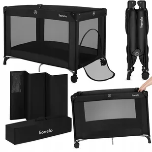 Łóżeczko dziecięce turystyczne składane materac 2 koła torba Lionelo Amelie - Łóżeczka i kojce - miniaturka - grafika 1