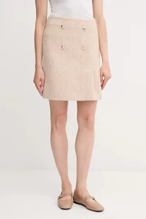 Joop! spódnica z domieszką wełny kolor beżowy mini prosta 30047955 - Spódnice - miniaturka - grafika 1