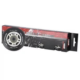 PU 72x24 82A CZARNE MATOWE (4 szt.) + ABEC-9  (8 szt.) ZESTAW NILS EXTREME - Rolki - miniaturka - grafika 2