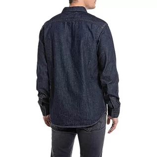 Koszule męskie - Replay męska koszula jeansowa, 007 Dark Blue, 3XL - grafika 1