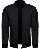 Kurtki męskie - Kurtka męska przejściowa czarna Recea - miniaturka - grafika 1