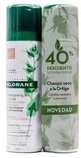 Szampon Klorane Oily Hair Dry Shampoo Brown Nettle 2x150 ml (3282779324564) - Szampony do włosów - miniaturka - grafika 1