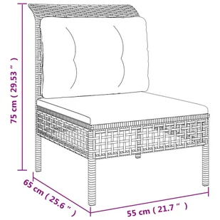 5-cz. zestaw wypoczynkowy do ogrodu, poduszki, szary, rattan PE vidaXL - Meble ogrodowe - miniaturka - grafika 10