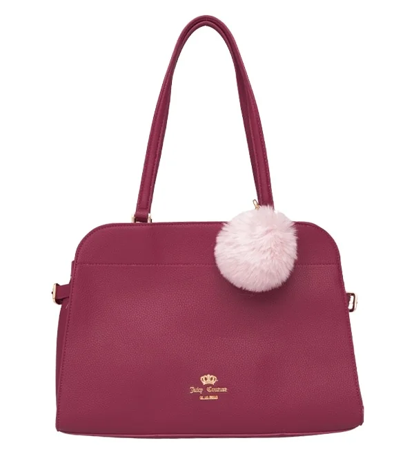 Juicy Couture duża różowa torebka damska shopper z pomponem