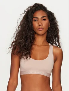 Tommy Hilfiger Biustonosz top UW0UW05498 Beżowy - Bielizna sportowa damska - miniaturka - grafika 1