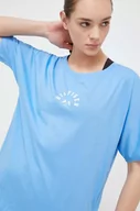 Koszulki sportowe damskie - Tommy Hilfiger t-shirt bawełniany kolor niebieski - miniaturka - grafika 1