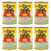 Pasztet i przetwory mięsne - Pomidory San Marzano Rega 6x400g - Włoskie całe bez skóry, idealne do sosów i dań śródziemnomorskich - miniaturka - grafika 1