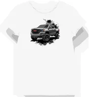 Koszulki i topy damskie - Koszulka damska biała z motywem srebrnej ciężarówki S - miniaturka - grafika 1