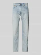 Spodnie męskie - Spodnie jeansowe o kroju tapered fit z mieszanki bawełny i lnu model '502™ TAPER LIGHTWEIGHT' - miniaturka - grafika 1