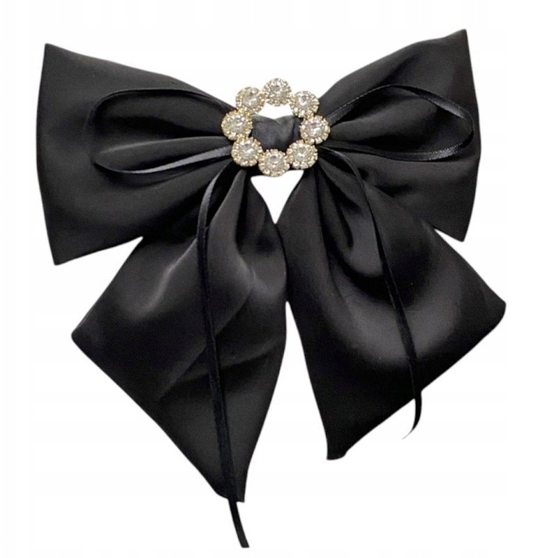 ECARLA_Spinka do włosów z diamencikami Czarna XL SP441CZ